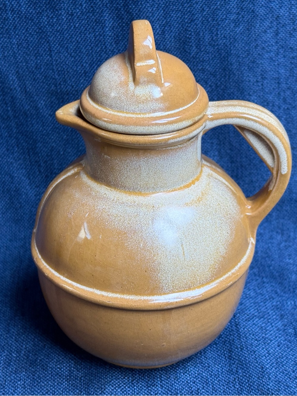 Vintage Frankoma Pottery 93 Desert Gold Guernsey Lidded Pitcher